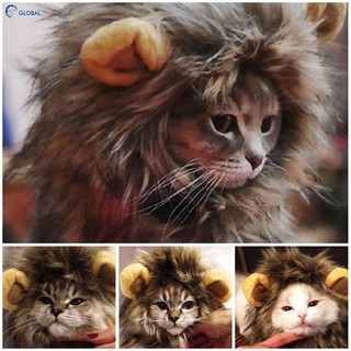✾Furry Pet Costume Lion Mane Wig For Cat Pets Clothes Fancy Dress Up With Ears (4)