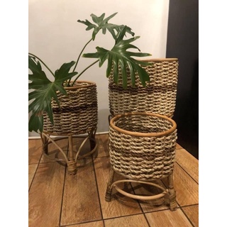 Large size only Rattan Native Planters with Stand
