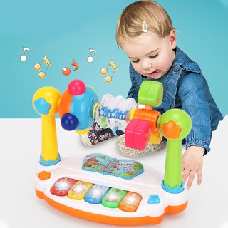 Baby Musical Keyboard Piano Drum Kids Musical Toy With Music And Lights Early Educational Developme