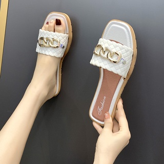 【Queen】Womens Designer Summer Slippers flat sandals Korean Style shoes (7)