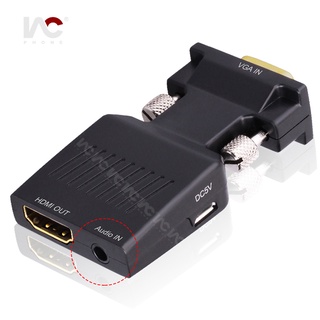 VGA to HDMI Adapter, with Audio/1080p Video Output,VGA to HDMI (Male to Female) Converter Dongle adaptador for Monitor,Computer,Laptop,Projector,VGA to HDMI Converter