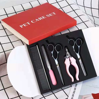 Dog Grooming Scissors Kit 5 in 1 Pet Grooming Set Christmas Gift for Cats and Dogs