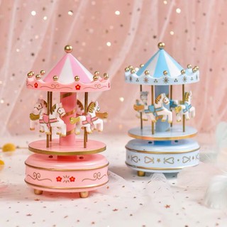 Merry Go Round Wooden Carousel Music Box/Cake decoration/Room decoration