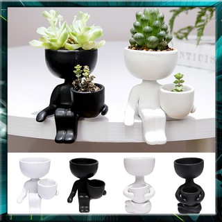 Imitation Human Shaped Ceramic Flowerpot Small Succulent Planter Planting Pot Flower Pots for Mini Plant