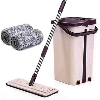 2in1 Self-Wash hands Free Squeeze Dry Flat Mop w/ Bucket FM0001