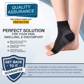 Ankle Brace Compression Support Sleeve (Pair) for Injury Recovery, Joint Pain Foot Socks