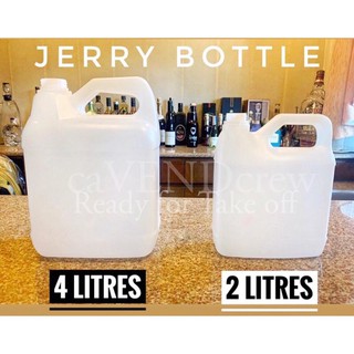 Jerry Square Bottle can container with screw cap 1 Liter / 2 Liters and 4 liters