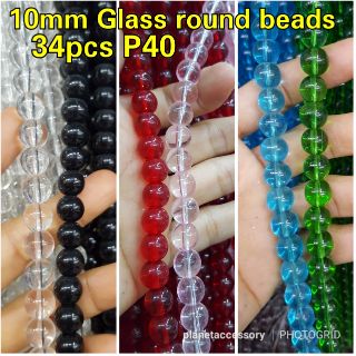 Planetaccessory 10mm Smooth Glass round beads (32pcs)