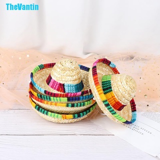 Welcome to TheVantin store, have a good shopping!TheVantin Mini Pet Dogs Straw Hat Sombrero Cat Sun Hat Beach Party Straw Hats Dogs Hat