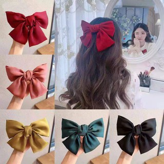 Cute fashion Ribbon Hairclip Korean Ribbon Large Bow Satin Hairgrips (2)