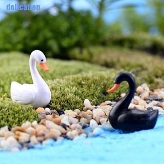 Delication✿ White/Black Mini Swan Garden Ornament Miniature Figurine Plant Pot Fairy Garden Decor