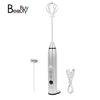 ✨Rechargeable Electric Milk Frother With 2 Whisks, Handheld Foam Maker For Coffee