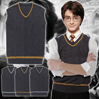 Harry Potter Costume Vest Cosplay School Uniform V-Neck Vest Sweater Waistcoat (9)