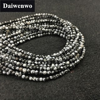 Small Snow Flake Obsidiam Beads 3mm Round Diy for Bracelet