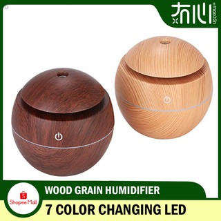 Wood Grain Ultrasonic Aroma Humidifier with 7 Color Changing LED #006