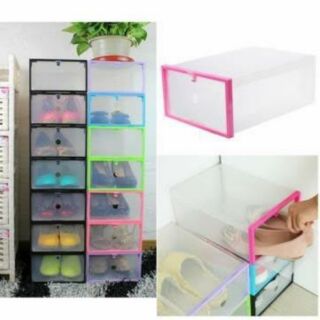 Shoe box -Multi use foldable plastic drawer