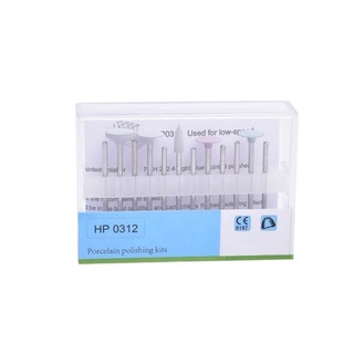 Dental Porcelain Teeth Polishing Kit for Low-Speed Handpiece HP 0312 12 Pcs/ Set