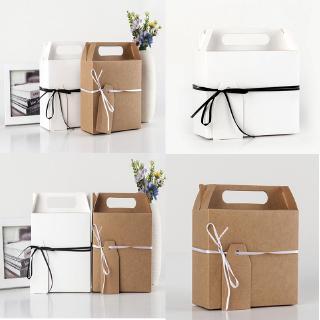 10Pcs Paper Cardboard Gift Boxes with Handle for Cake, Candy, Cookie, Snacks Party Supplies (1)