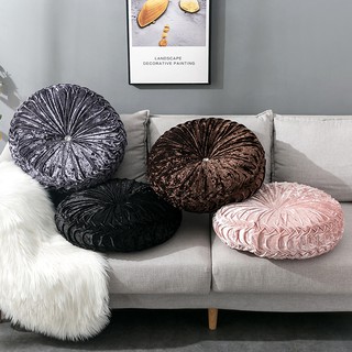 50*50cm European Throw Pillow Cushion Round Fabric Handmade Pleated Wheel Pumpkin Seat Cushion