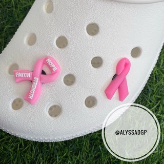 Pink Ribbon Jibbitz Crocs Shoe Charm Breast Cancer Awareness