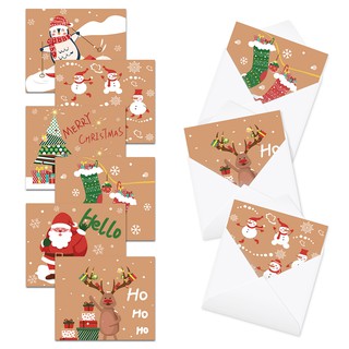 52pcs Merry Christmas Party Santa Claus Happy Xmas Kraft Gift Cards Greeting Cards and