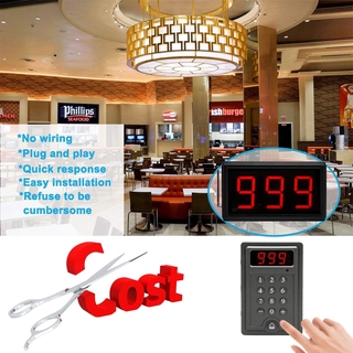 Daytech Queue System Wireless Calling System Take A Number Display System Restaurant Pager System Queue Management Long Range Waiting Number System for Restaurant/Food Truck/Clinic/Bank (1 Display+1 Numeric Keypad) CK01 (4)