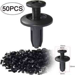 【Ready Stock】✆50pcs 6mm Widewing Plastic Push Hole Car Fender Clips Rivets Pin Retainer Car Plastic