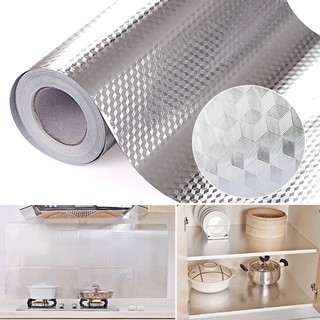 JY Aluminum Foil Self Adhesive Waterproof Wallpaper Kitchen Sticker DIY Home Decor
