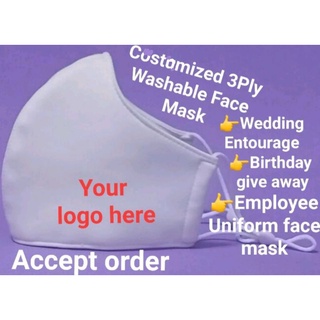 ACCEPT CUSTOMIZED 3PLY WASHABLE FACE MASK