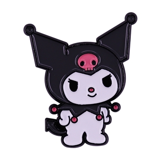 My Melody Kuromi Badge Black Jester Hat Skull Girl Brooch Popular Punk Goth Character Villain Pin Japanese Anime Fans Cute Gift
