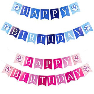 Dog Happy Birthday Dovetail Letter Banner Pull Flag Pet Birthday Party Decoration