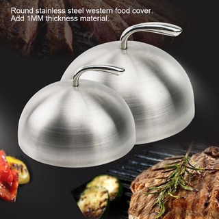 cc 20/24/26/28cm Stainless Steel Steak Cover Teppanyaki Dome Dish Lid Home Round Oil Proof Meal Food Cover Kitchen Tool