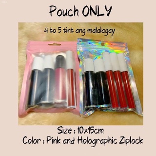GIFTPACKAGING▪✇Liptint Packaging 10x15cm - POUCH only - Holographic and Pink Ziplock (2)