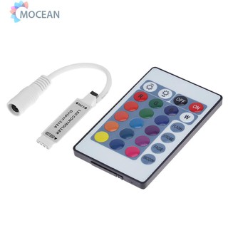 MOCEAN 5-24V 24 Keys IR Wireless RGB Controller Remote Controller for LED Strip