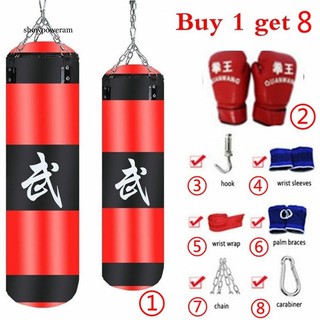 SP 8Pcs/Set Fitness Training MMA Boxing Punching Bag Sport Kick Hanging Sandbag