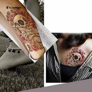 1 Sheet Skull Head Large Temporary Tattoo Wolf Arm Leg Tattoo Paper Fun Toy (3)