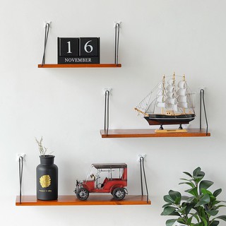 Simple Nordic Style Wooden Hanging Rack Wall Decoration Household Hanging Shelf for Living Room