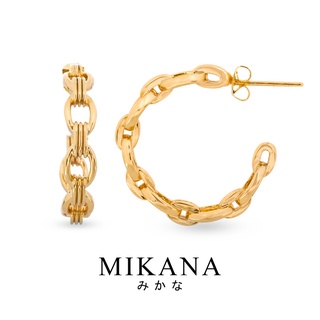 Mikana 18k Gold Plated Kusari Hoop Earrings Accessories For Women