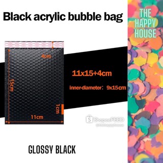 [READY STOCK] Bubble wrap ready pouch Black 11x15cm