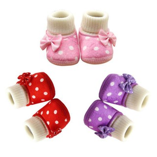Newborn Baby Girl Boy Boots Bow Soft Sole Shoes 0-18M (1)