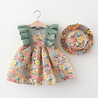 Hats™(6M - 4Y) BABY CORP Dress for Kids Girls Dress with Hat Korean Fashion for Kids Baby Clothes