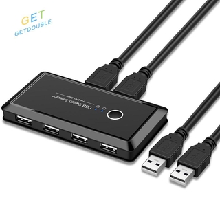 [Getdouble]USB 2.0 Switch Selector Keyboard Mouse Printer 2 Port PCs Sharing 4 USB Devices