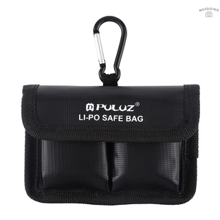 ღ PULUZ LiPo Safe Bag Lithium-battery Explosion-proof Safety Protection Bag Storage Bag with Carabiner for Camera-Battery