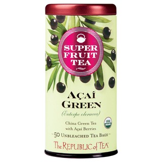 THE REPUBLIC OF TEA Organic Açaí Green Superfruit 50 Tea Bags