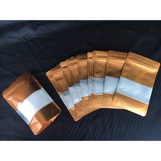 50pcs or 100pcs Textured Gold with Window Stand Up Resealable Pouch