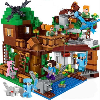 Minecraft series blocks treehouse fortress lego toys for kids