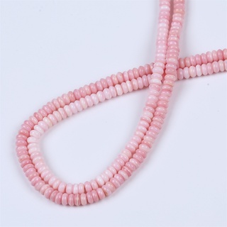 4mm Pink Color Abacus Shape Mabe Pearl Real Shell Chain