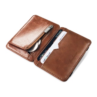 New Fashion Man Small Leather Magic Wallet With Coin Pocket Men's Mini Purse Money Bag Credit Card H