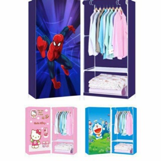 leo&bea 3D 2layer wardrobe w/shoe rack mini wardrobe HelloKitty Doraemon Spiderman