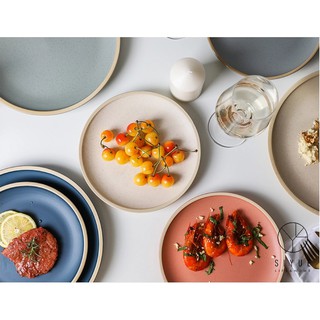SIYUE Nordic Style Household Ceramic Western Steak Pasta 10” Dinner & 8” Salad Plate Set Tableware